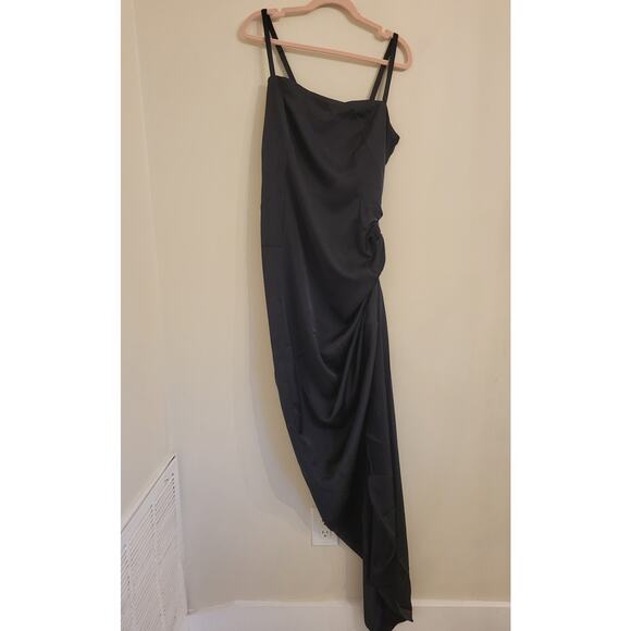 NWT J. Crew Collection Asymmetrical Ruched Dress In Stretch Satin 12 - Picture 4 of 7